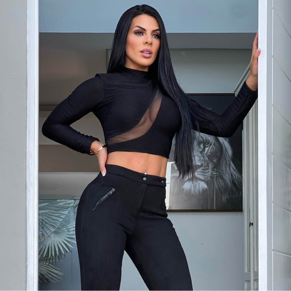 Black Cut-Out Crop Top